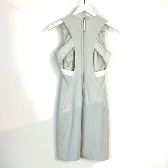 Helmut Lang Prism Compress Twill Mesh Cutout Dress - Picture 3 of 13
